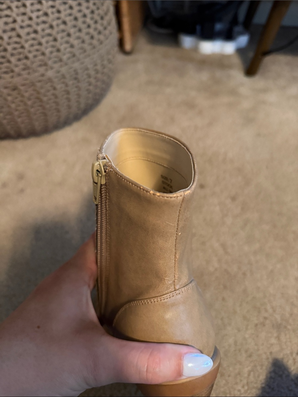 Y2K Chunky Tan Heeled Boots - Picture 6 of 11